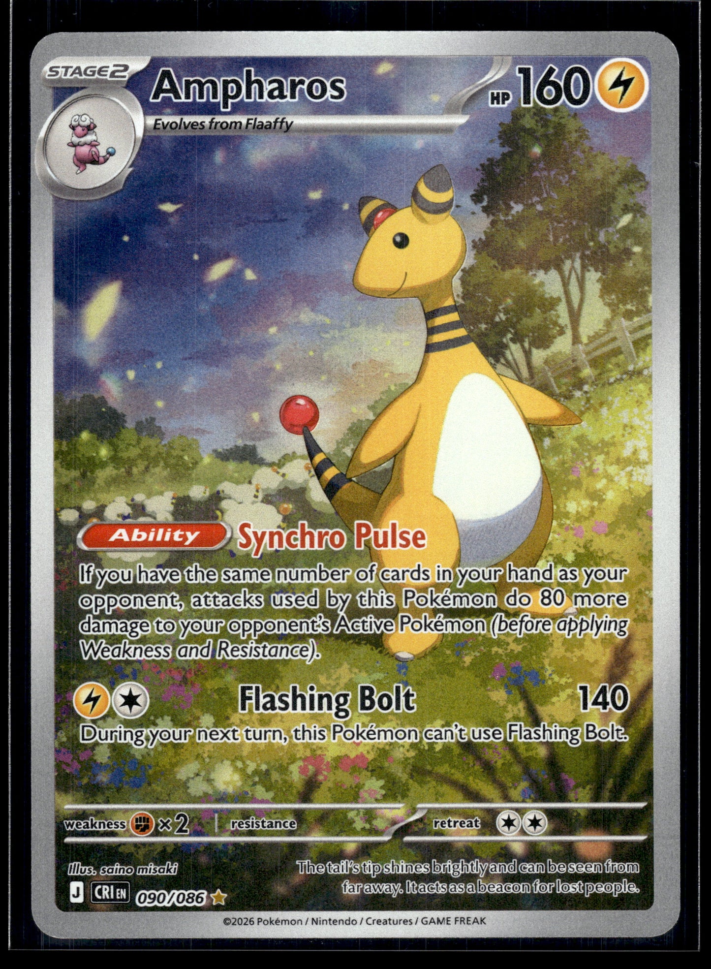 Ampharos #090/086 Chaos Rising NM