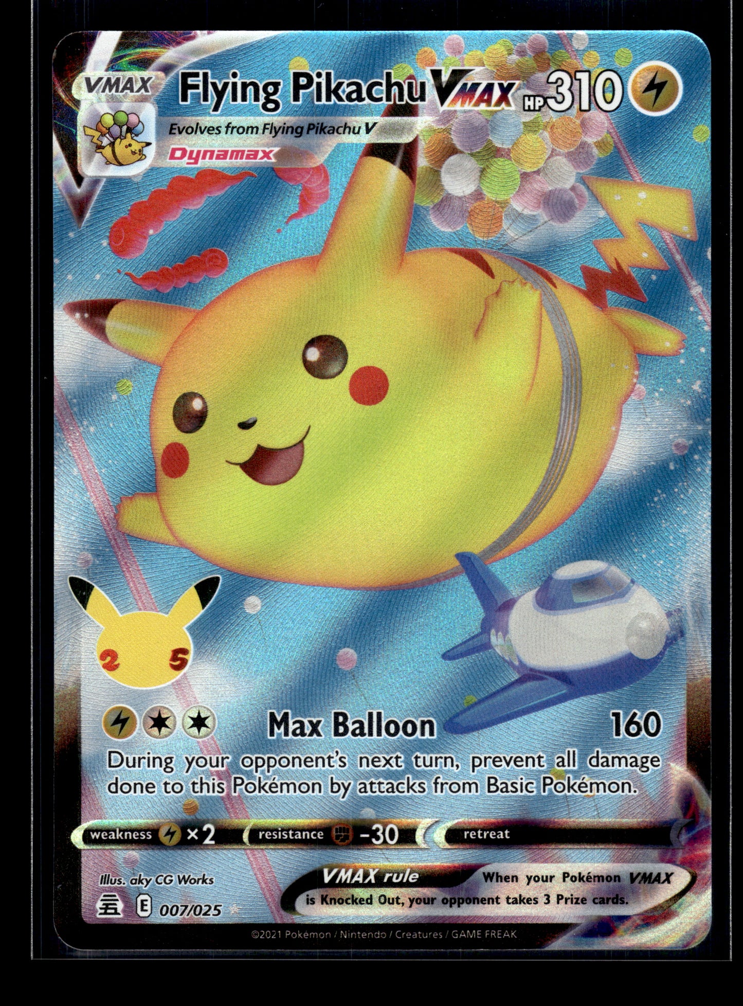 Flying Pikachu VMAX #007/025 Celebrations NM