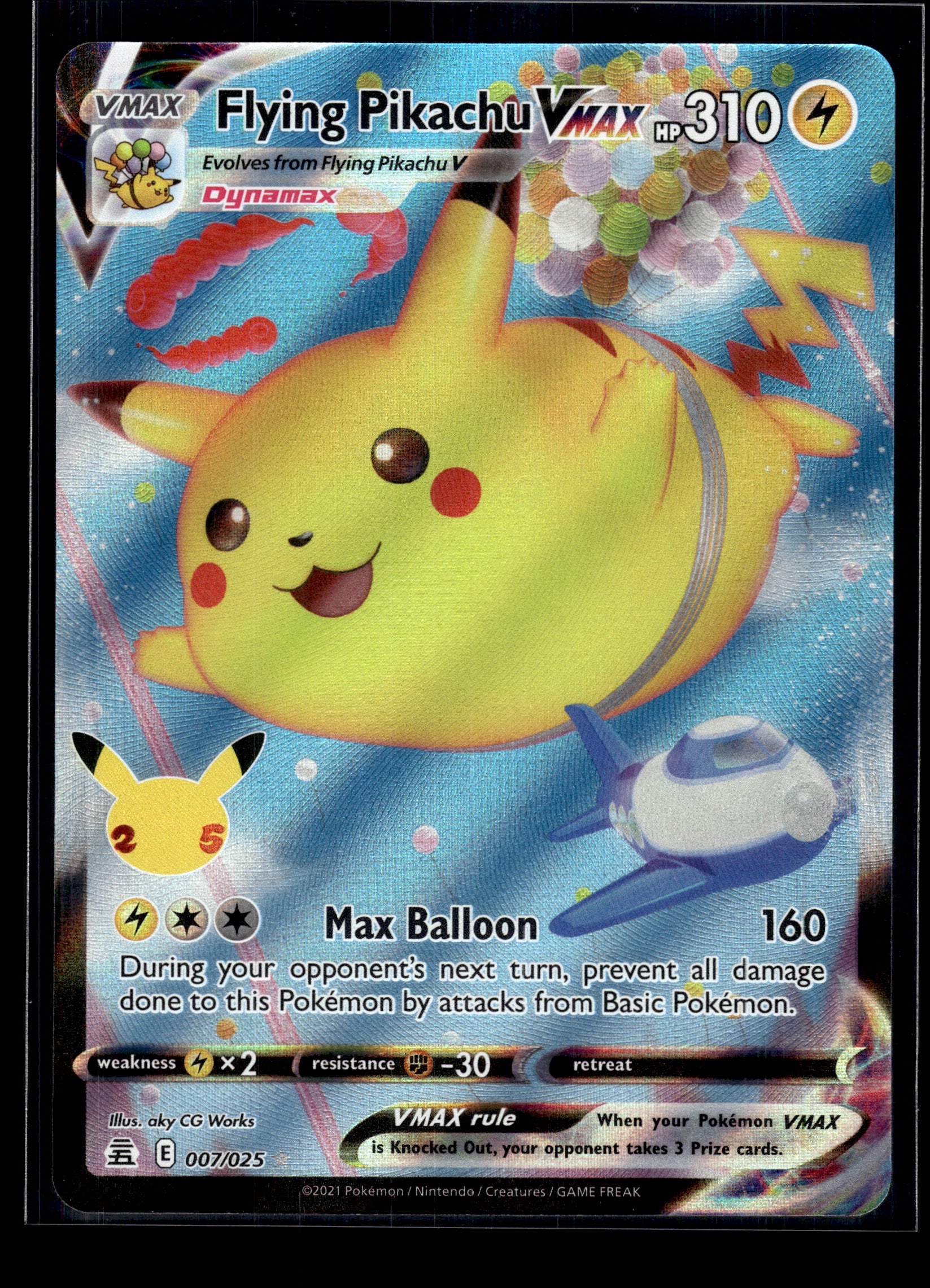 Flying Pikachu VMAX #007/025 Celebrations NM