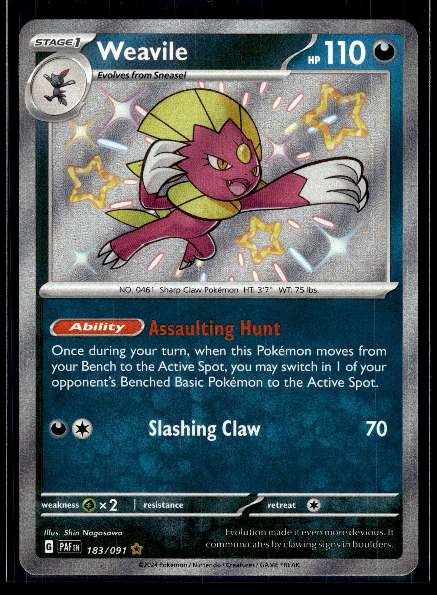 Weavile #183/091 Paldean Fates VLP