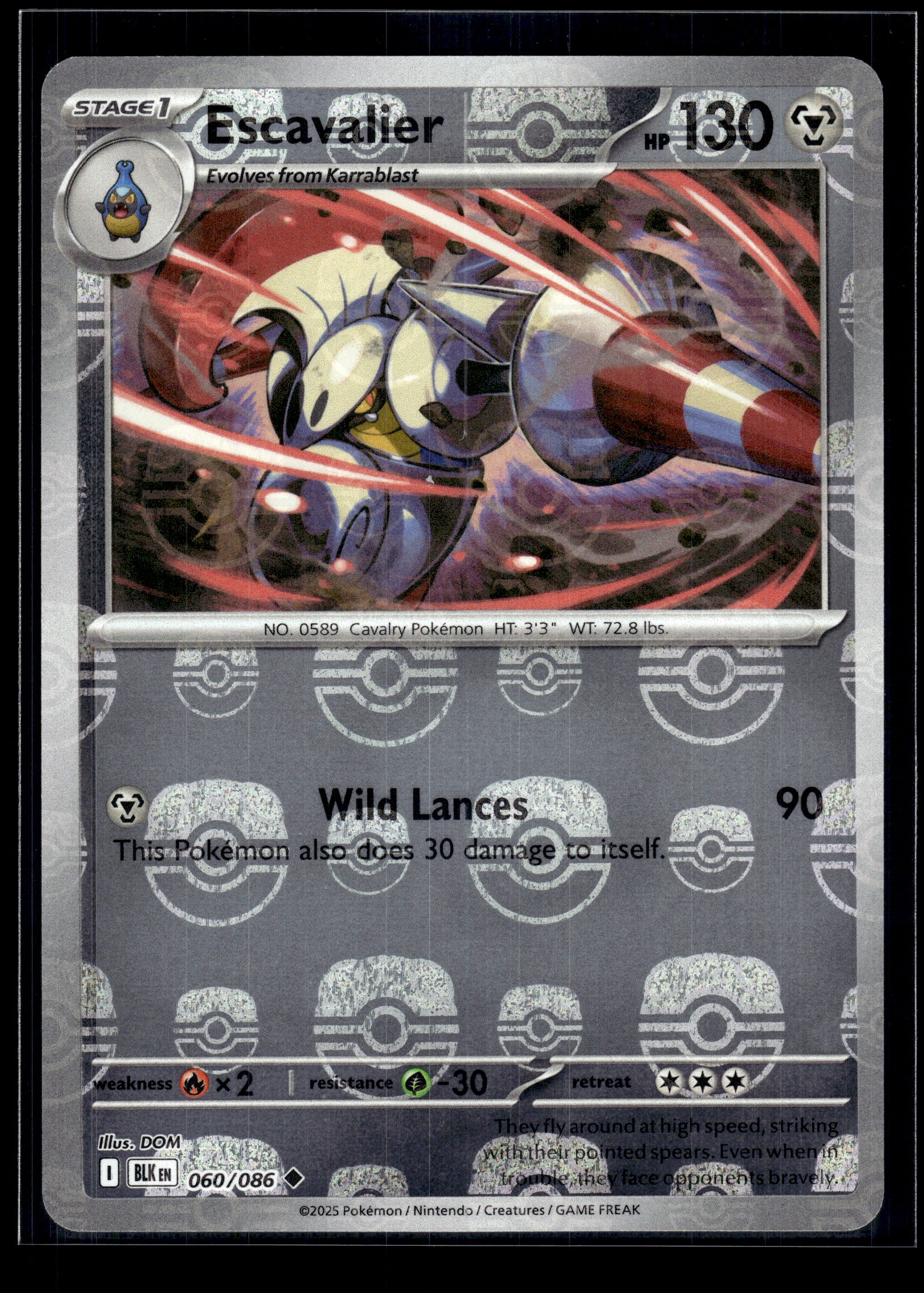 Escavalier (Master Ball) #060/086 Black Bolt LP