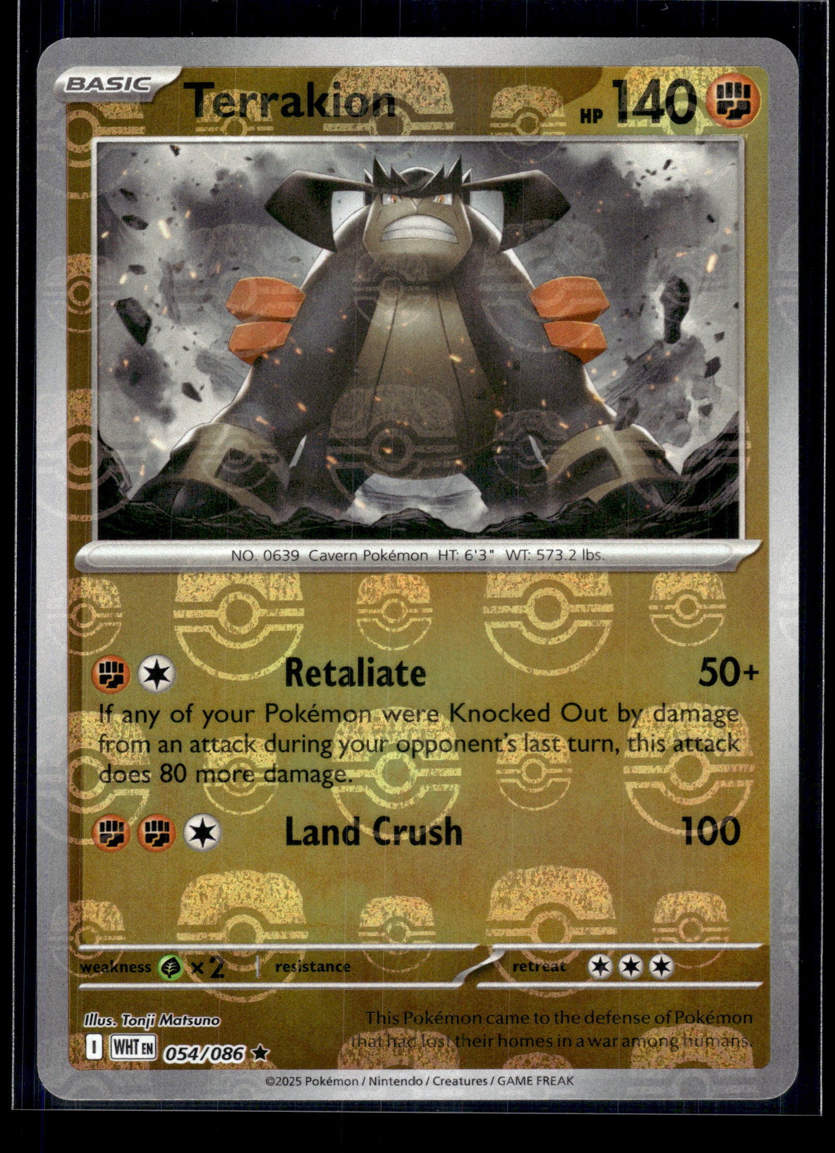 Terrakion (Master Ball) #054/086 White Flare LP