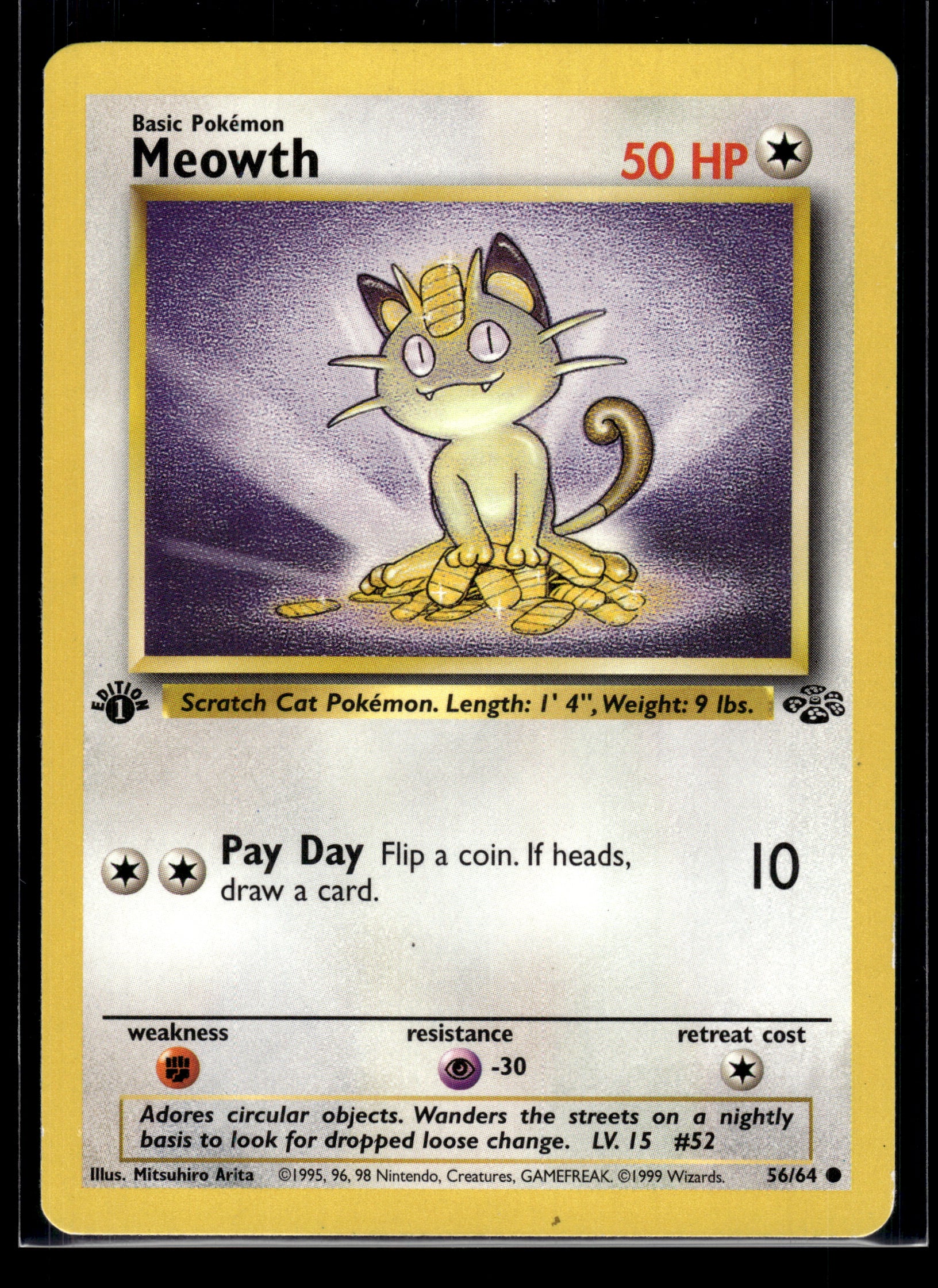 Meowth #56/64 1st Edition Jungle MP