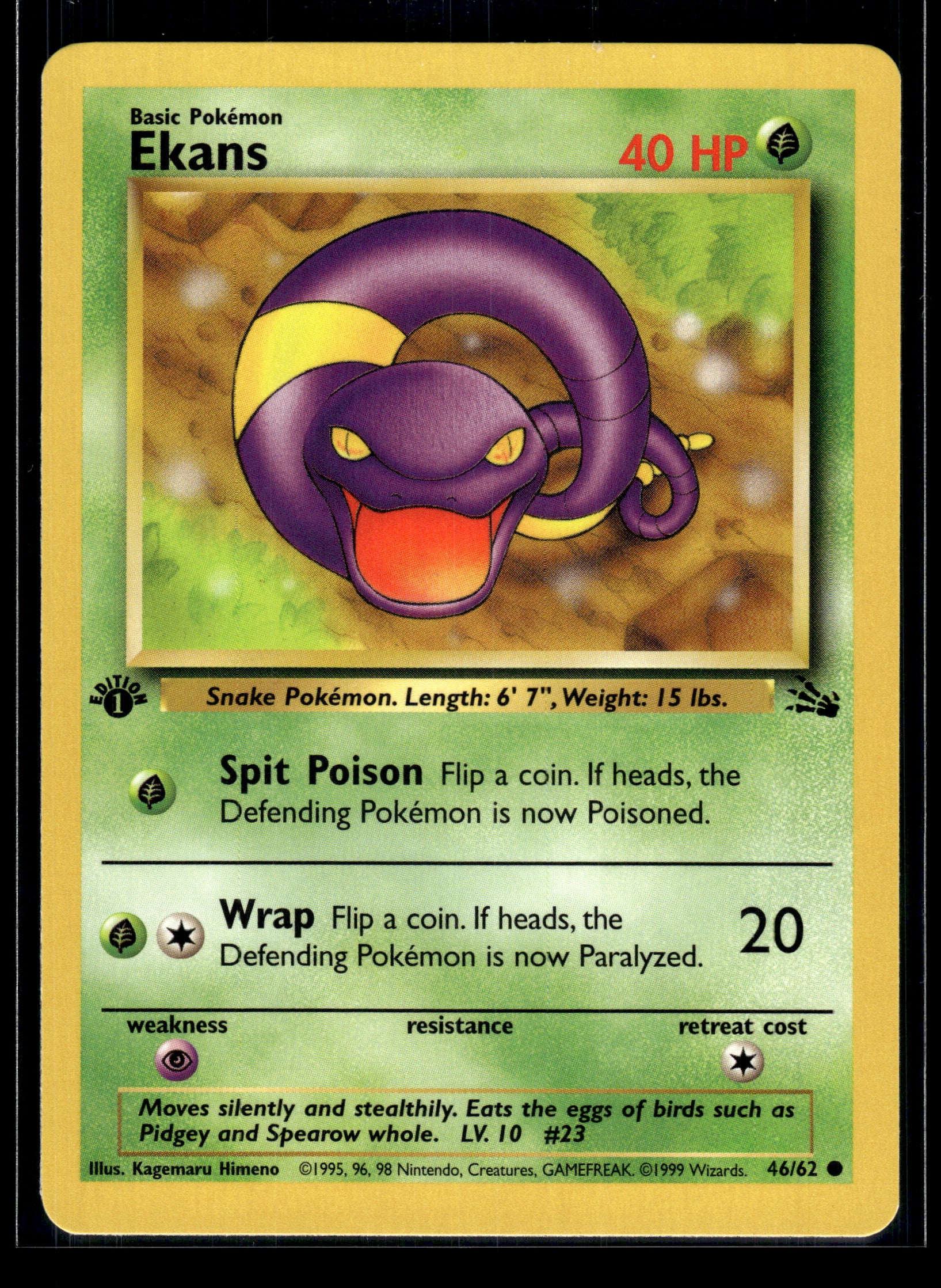 Ekans #46/62 1st Edition Fossil LP