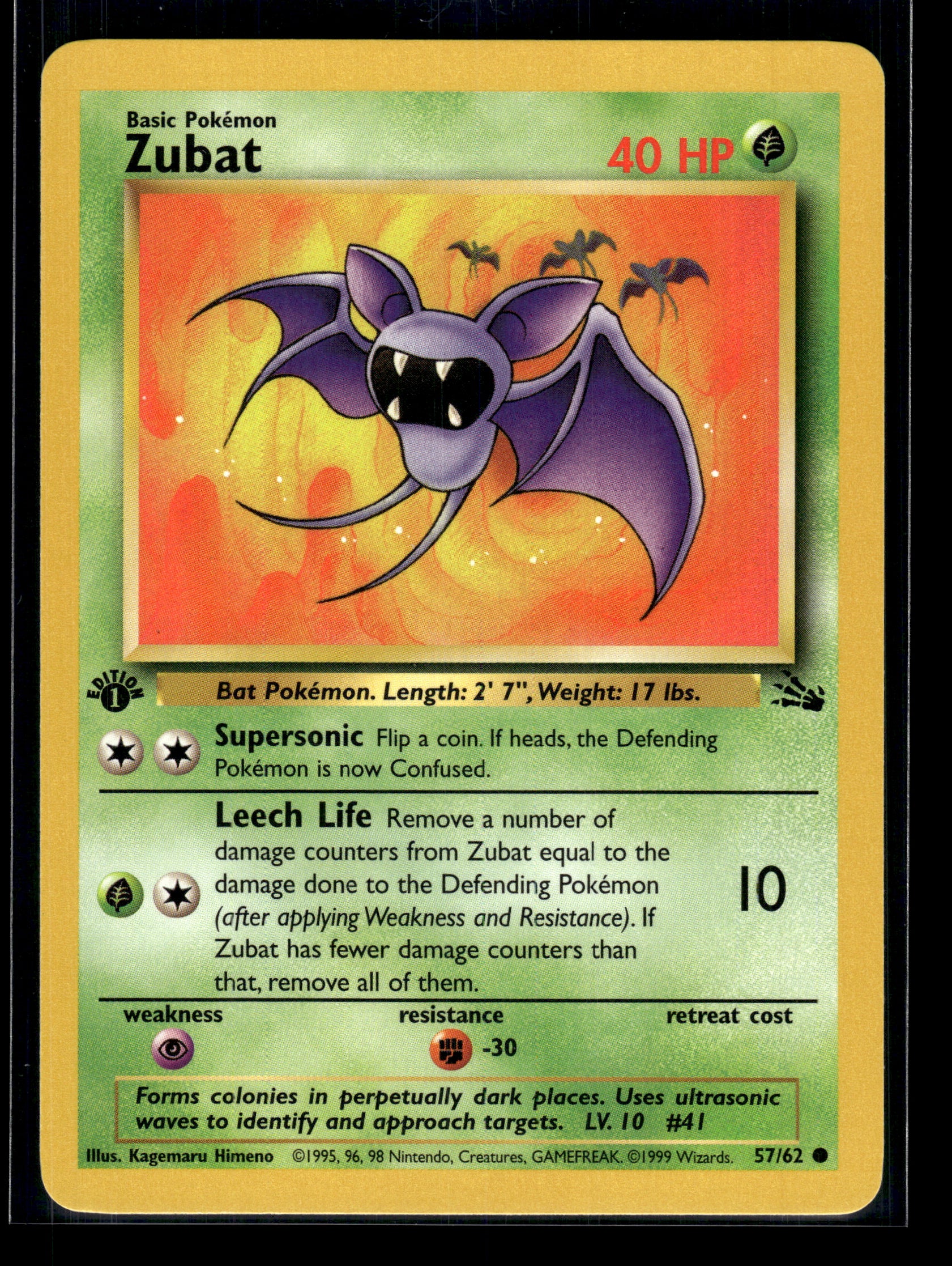 Zubat #57/62 1st Edition Fossil LP