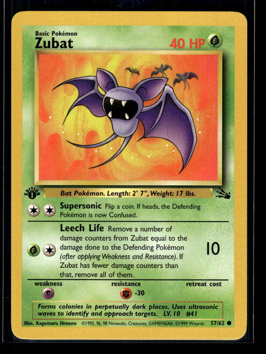 Zubat #57/62 1st Edition Fossil LP