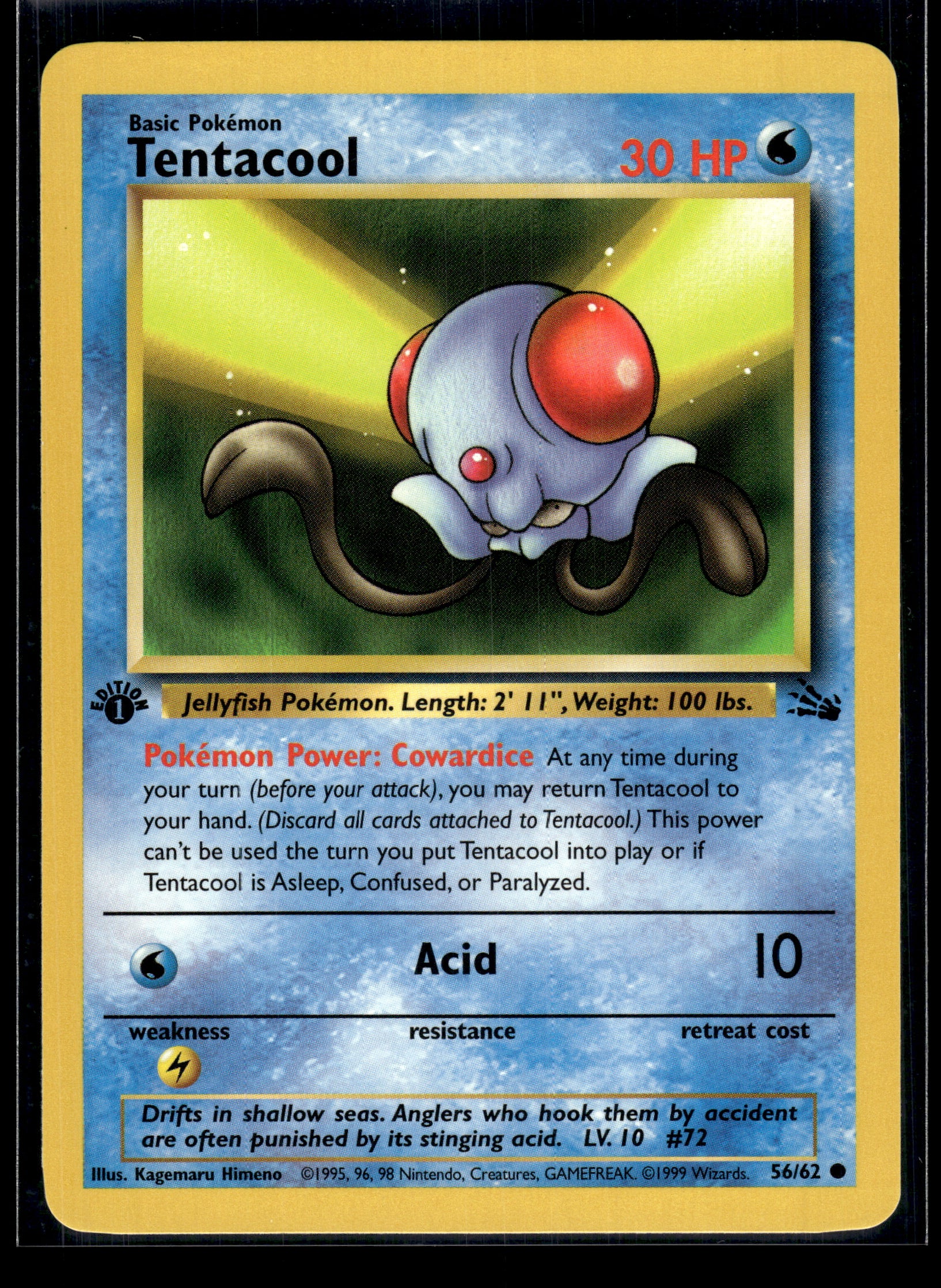 Tentacool #56/62 1st Edition Fossil LP