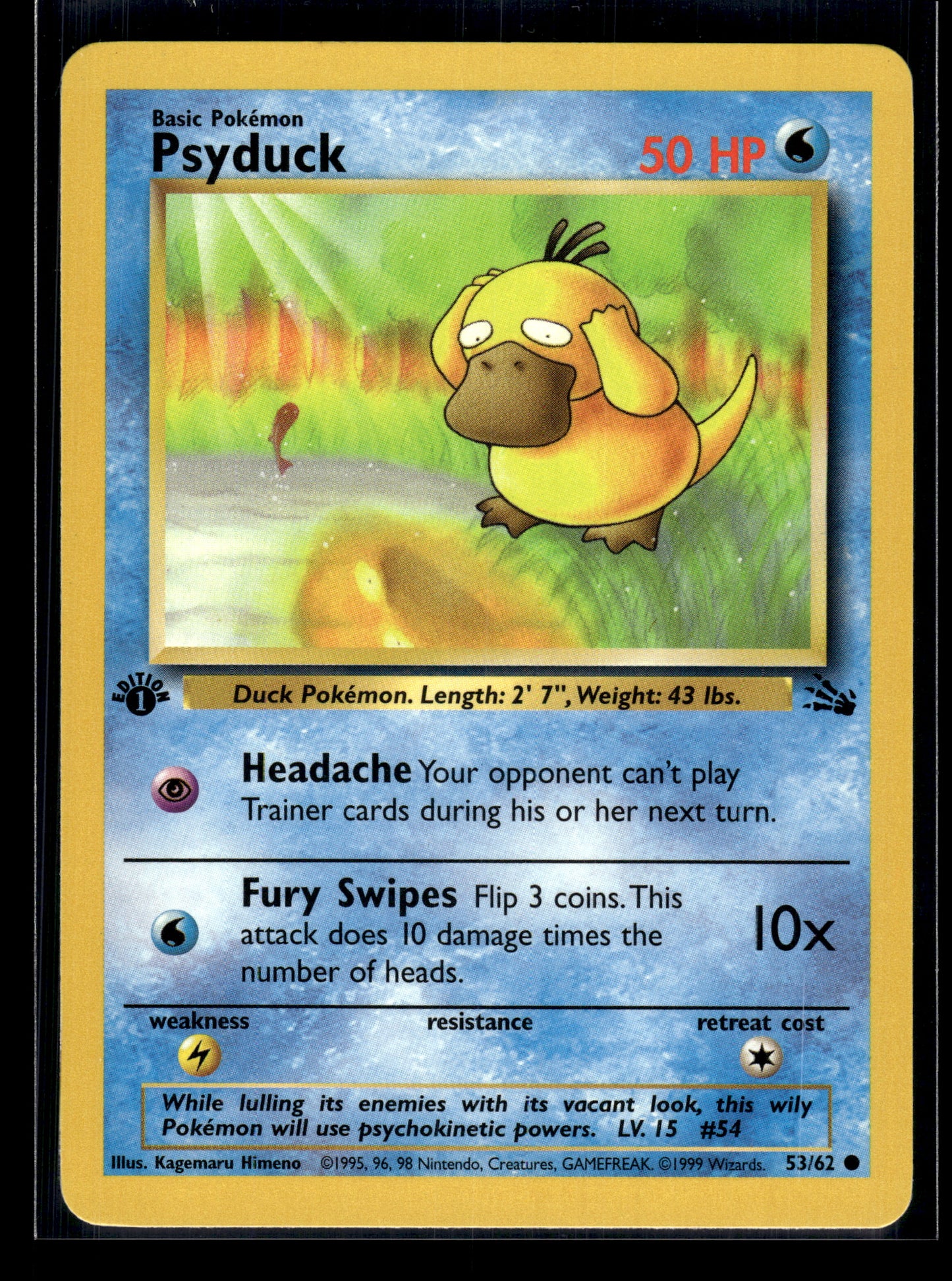 Psyduck #53/62 1st Edition Fossil LP