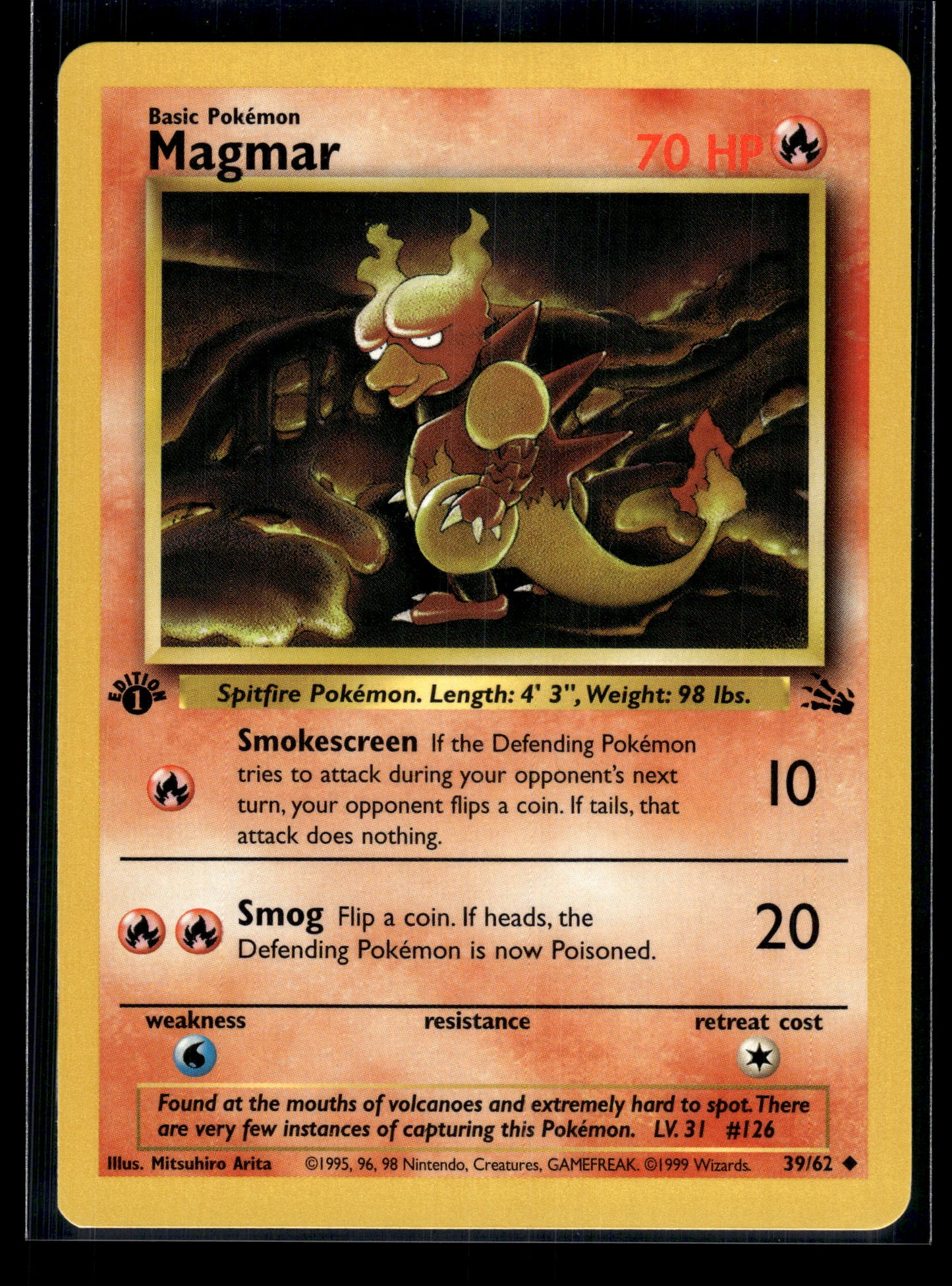 Magmar #39/62 1st Edition Fossil LP