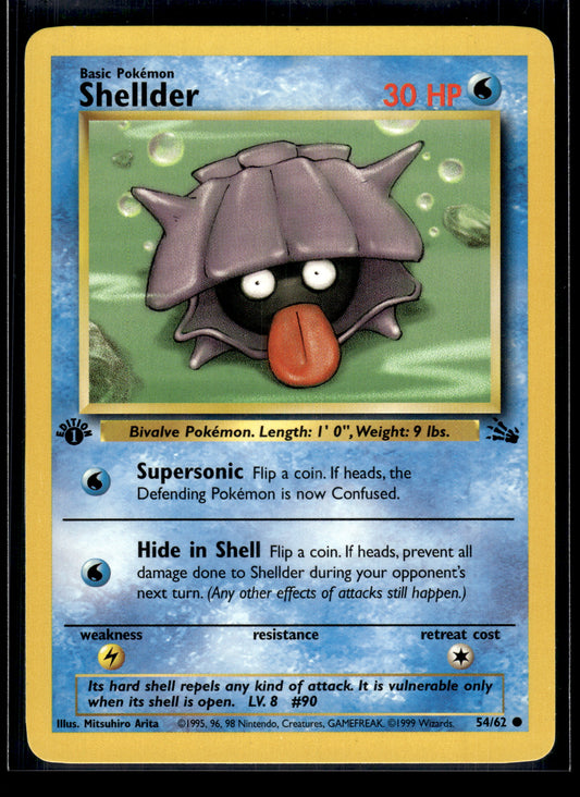 Shellder #54/62 1st Edition Fossil LP