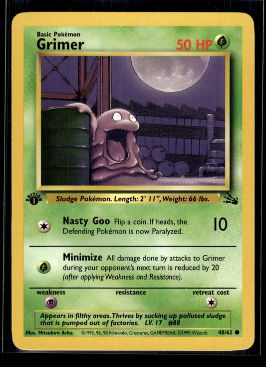 Grimer #48/62 1st Edition Fossil LP