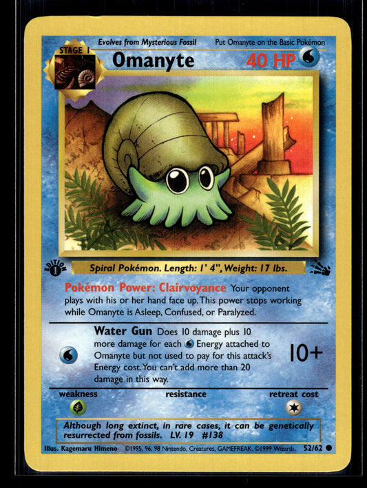 Omanyte #52/62 1st Edition Fossil LP