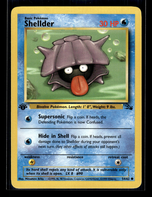 Shellder #54/62 1st Edition Fossil LP