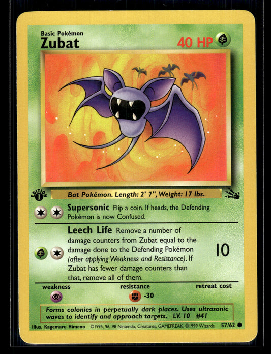 Zubat #57/62 1st Edition Fossil MP