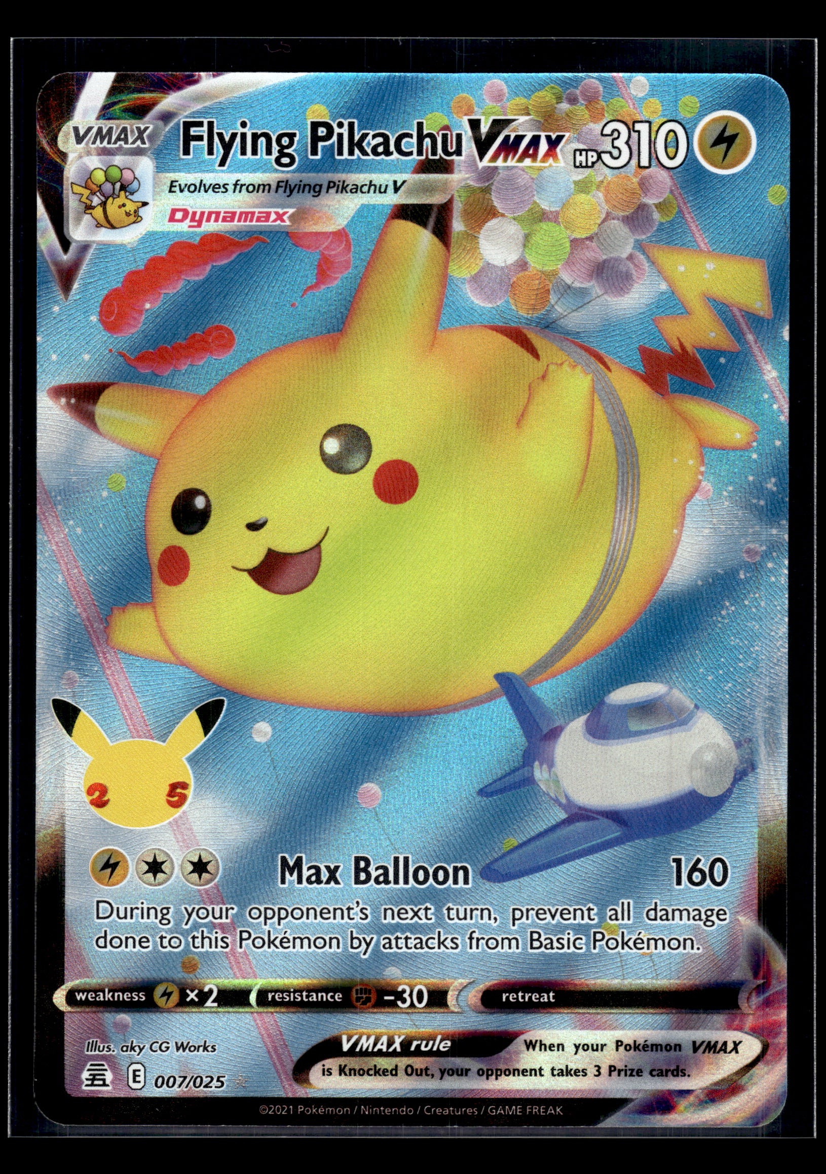 Flying Pikachu VMAX #007/025 Celebrations NM