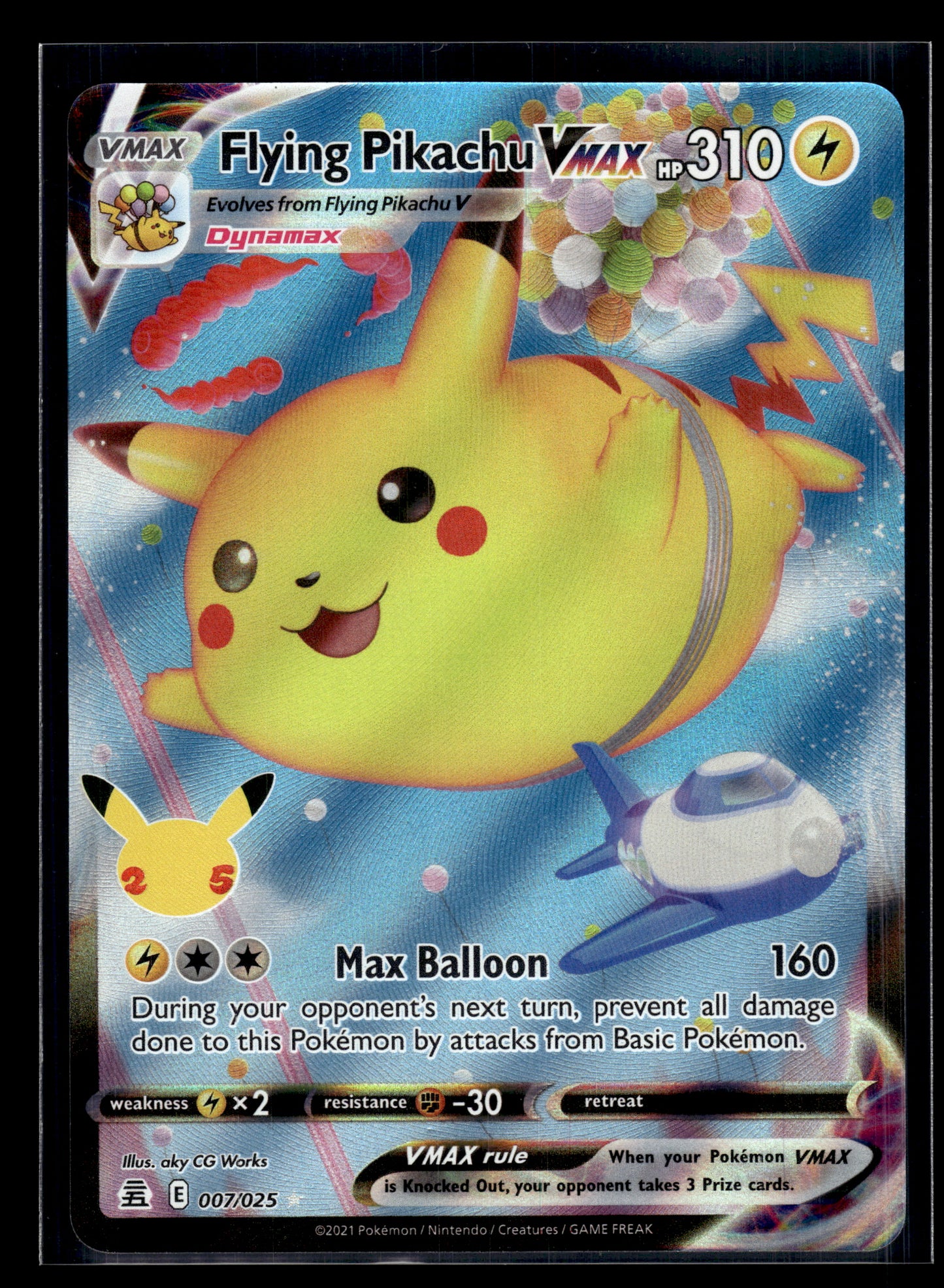 Flying Pikachu VMAX #007/025 Celebrations NM