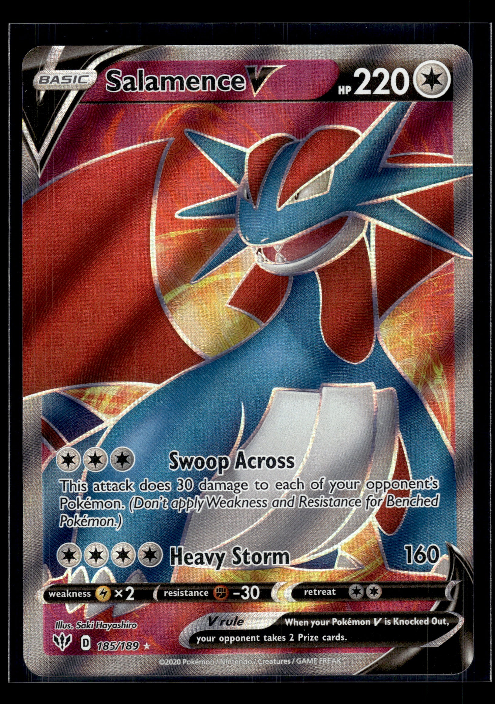 Salamence V #185/189 Darkness Ablaze NM