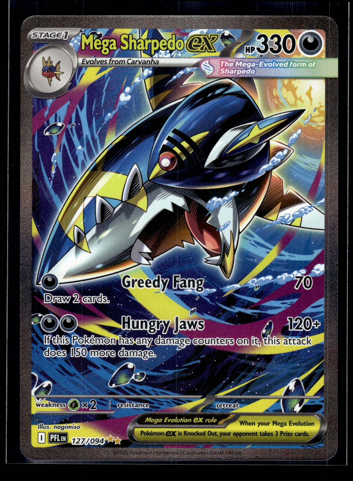 Mega Sharpedo ex #127/094 Phantasmal Flames NM