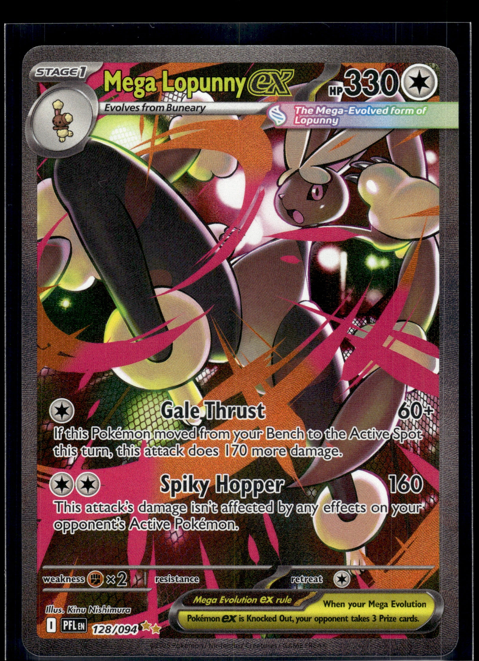 Mega Lopunny ex #128/094 Phantasmal Flames NM