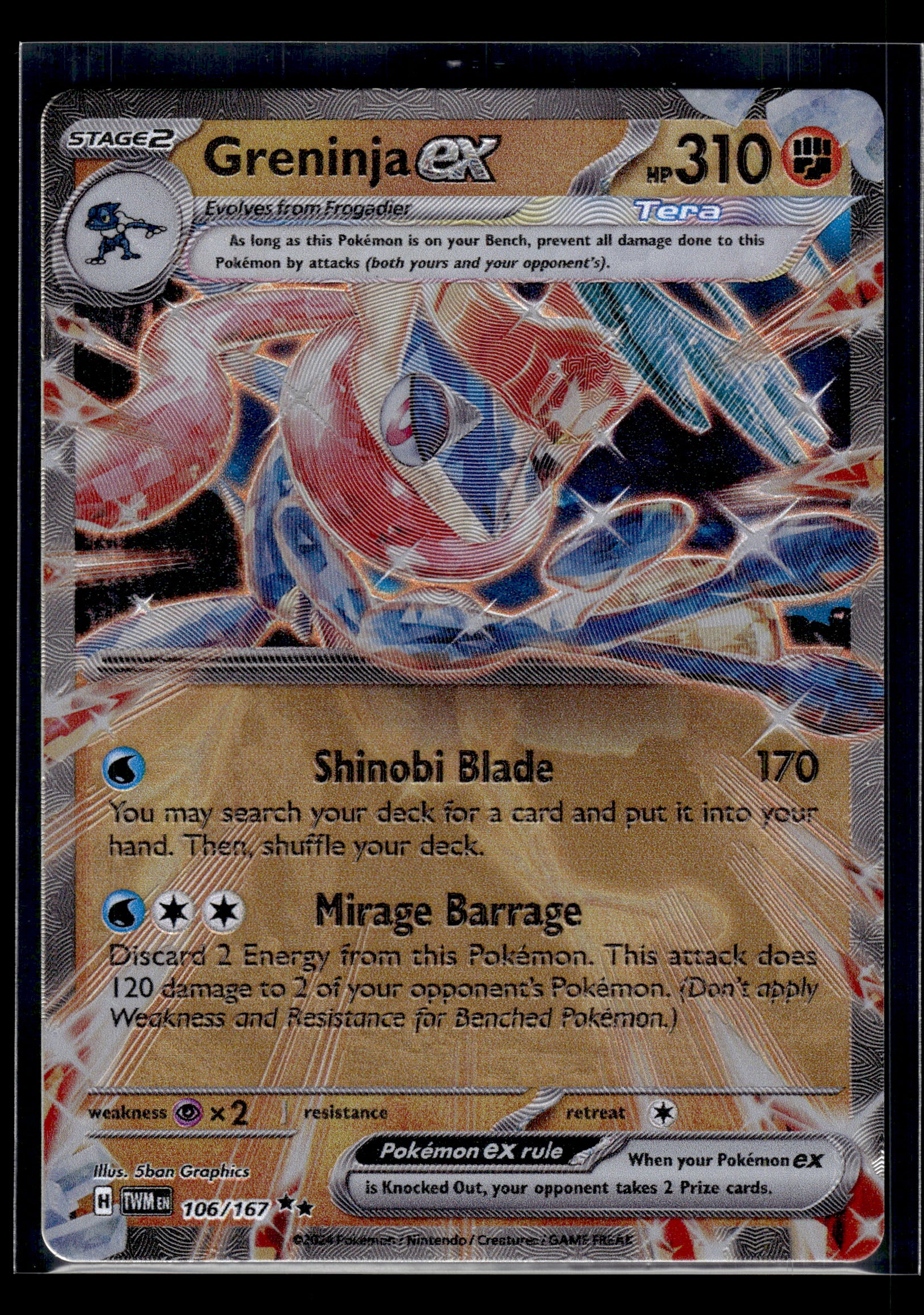Greninja ex (Metal) #106/167 Twilight Masquerade LP