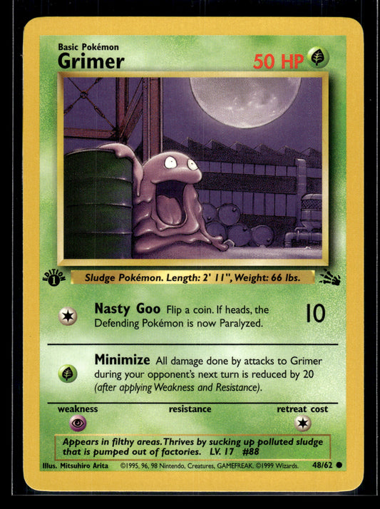 Grimer #48/62 1st Edition Fossil LP
