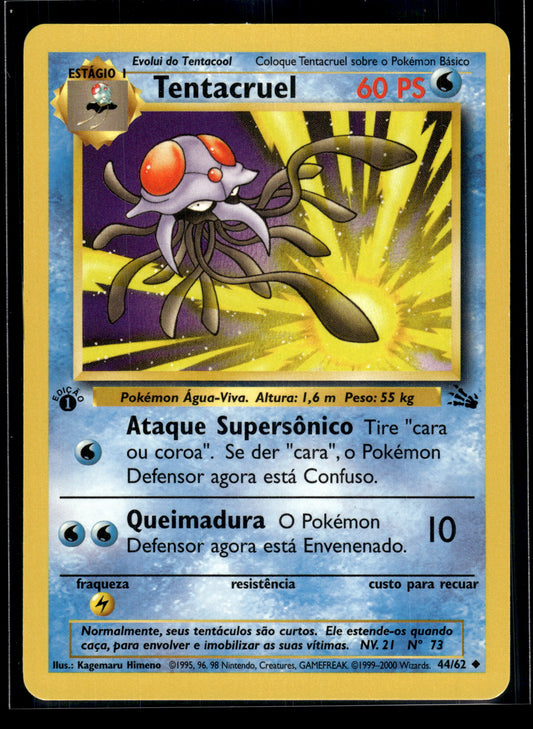 Tentacruel #44/62 1st Edition PORTUGUESE Fossil LP