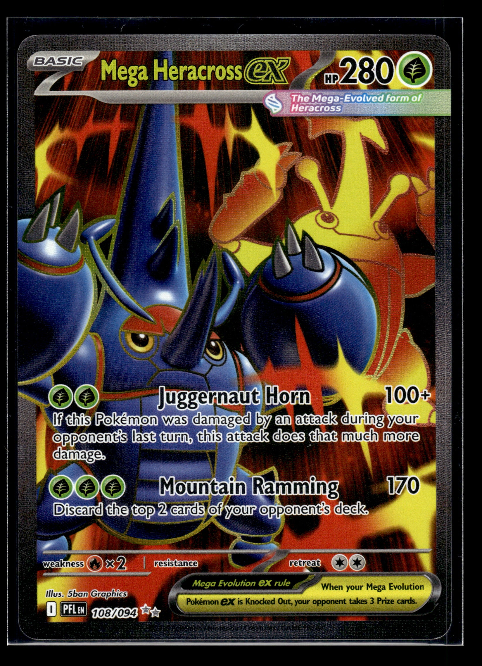 Mega Heracross ex #108/094 Phantasmal Flames VLP