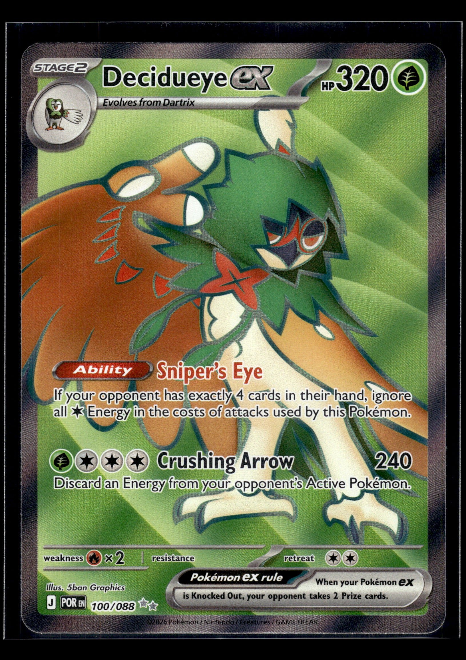 Decidueye ex #100/088 Perfect Order LP