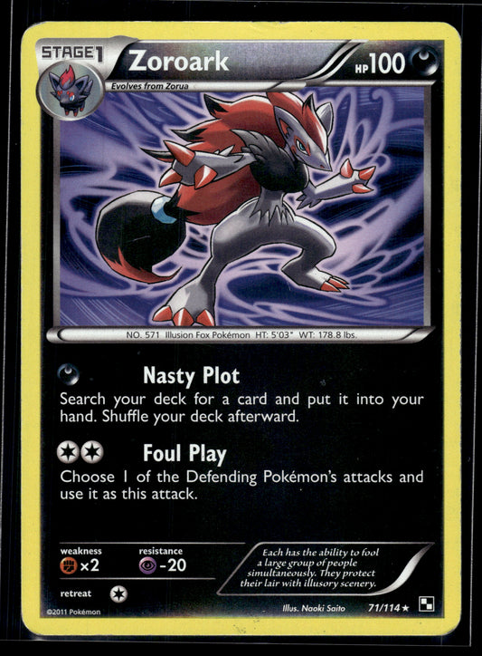Zoroark #71/114 Reverse Holo Black and White MP