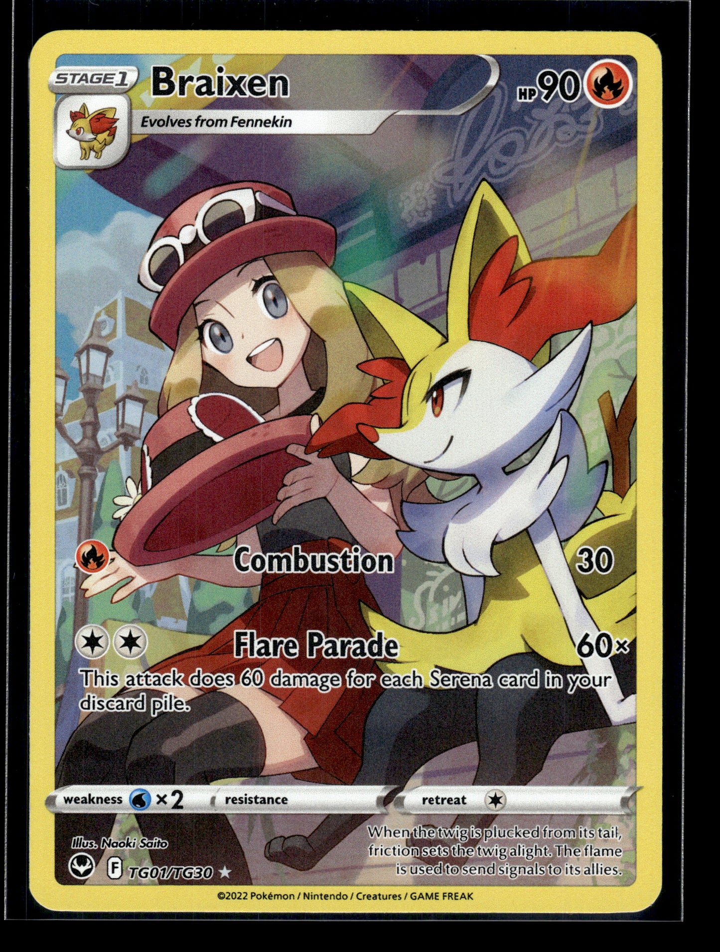 Braixen #TG01/TG30 Silver Tempest Trainer Gallery LP