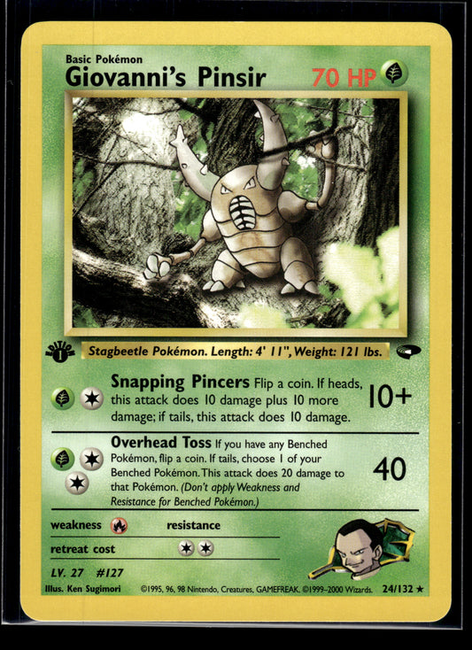 Giovanni's Pinsir #024/132 1st Edition Gym Challenge LP