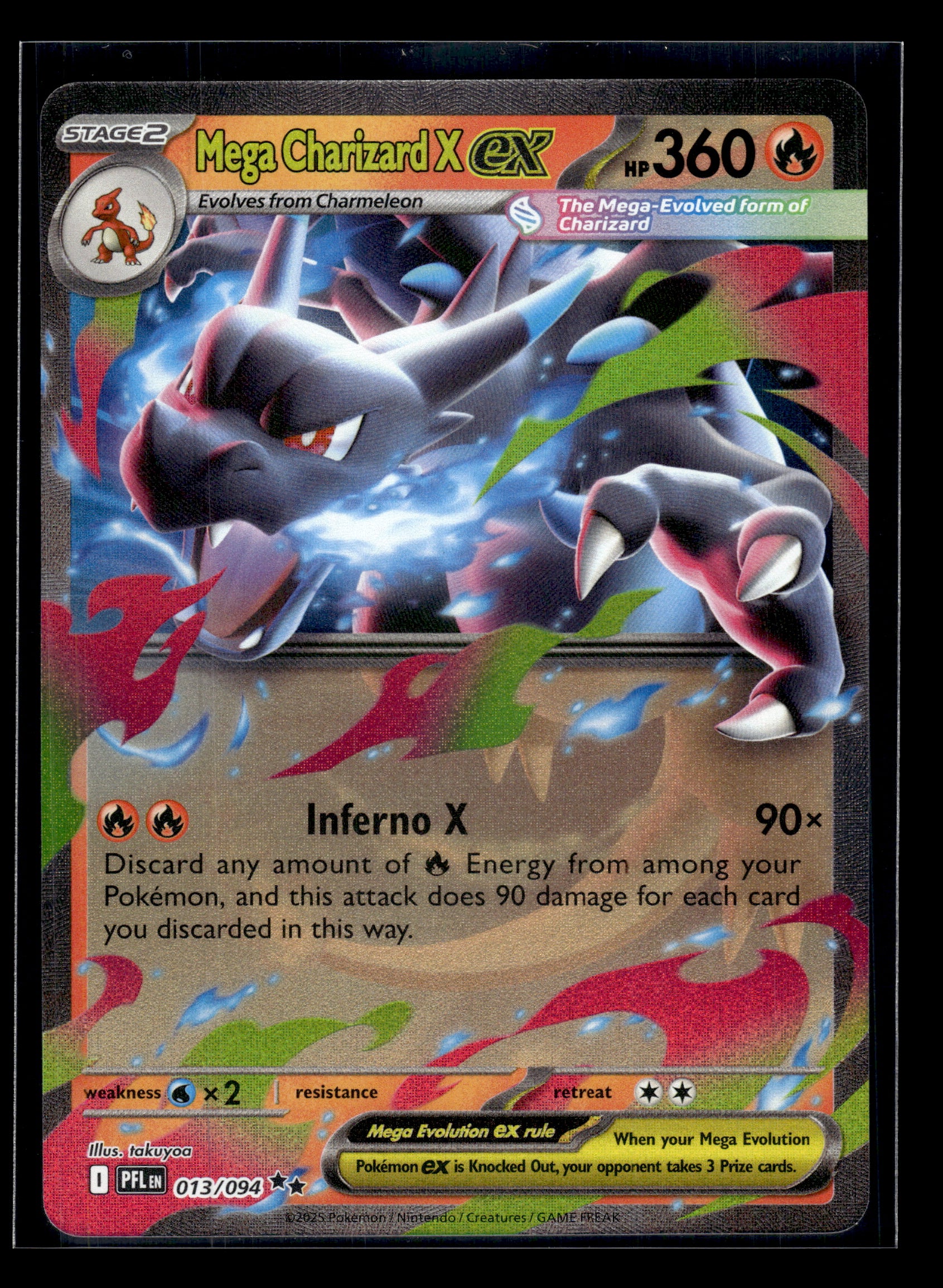 Mega Charizard X ex #013/094 Phantasmal Flames NM