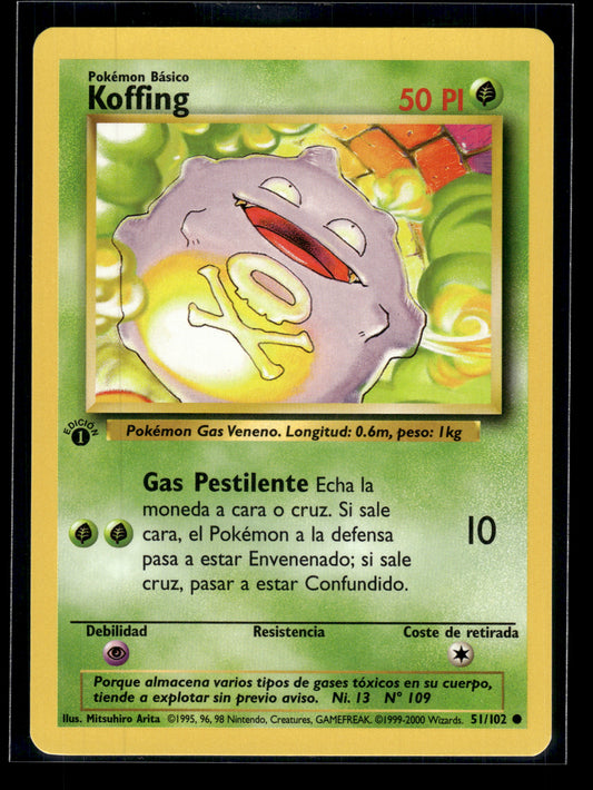 Koffing #51 1st Edition SPANISH Base set LP