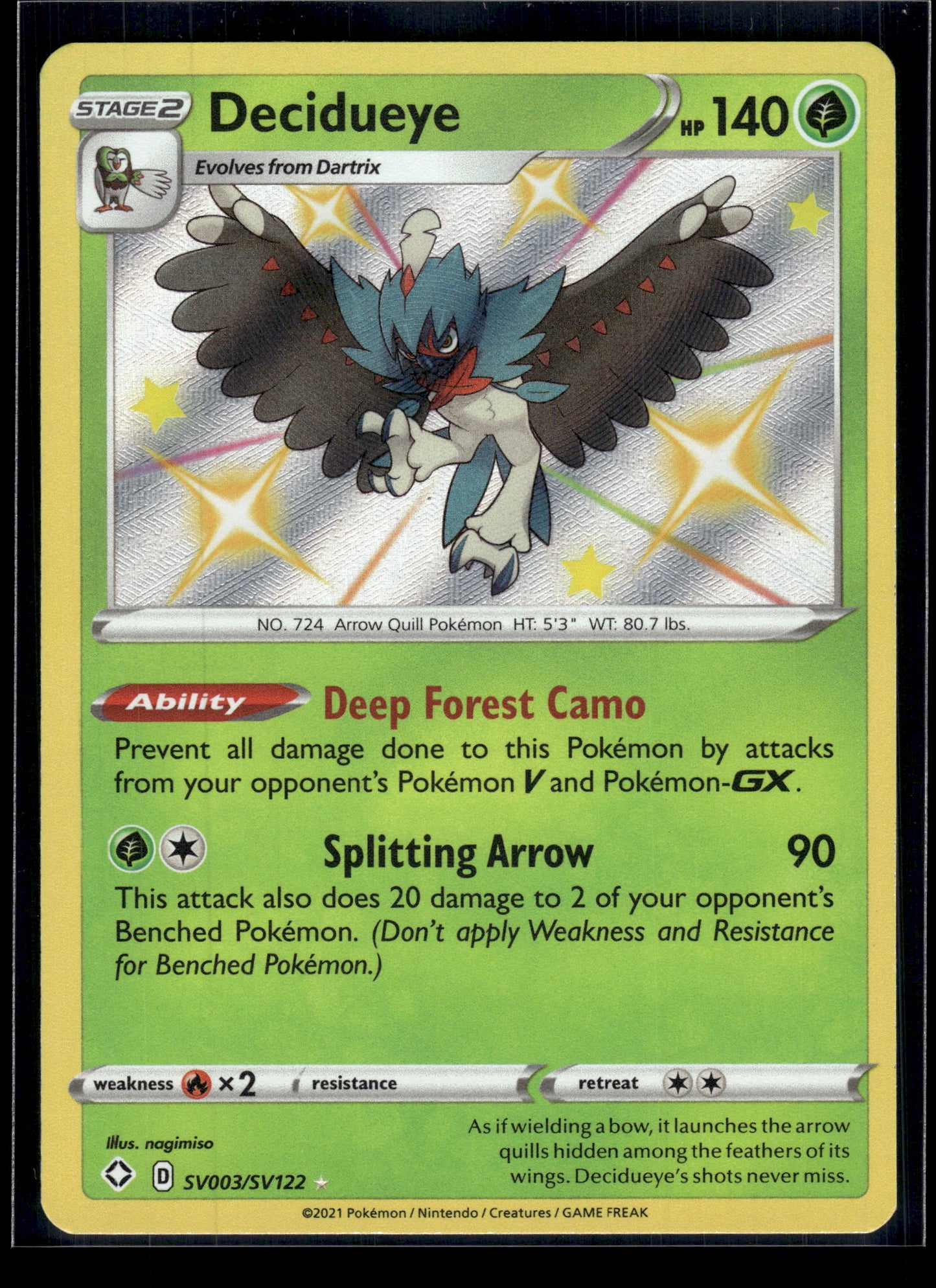 Decidueye #SV003/SV122 Shining Fates LP