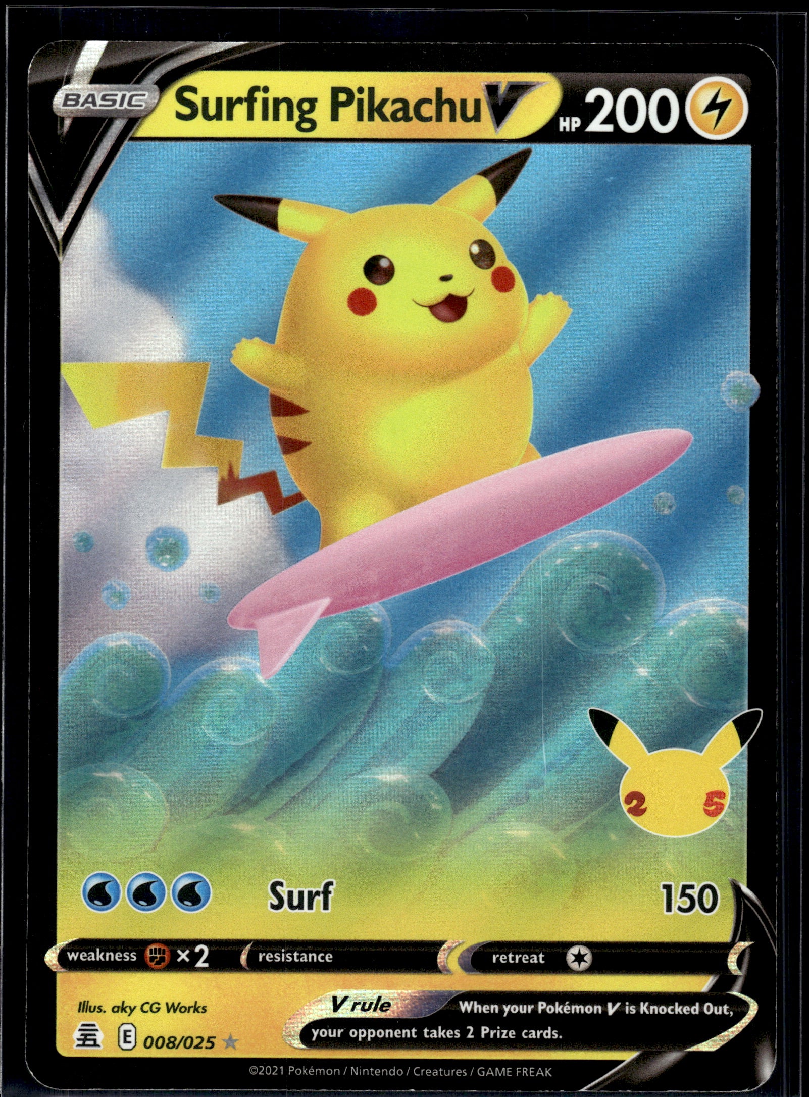 Surfing Pikachu V #008/025 Celebrations LP