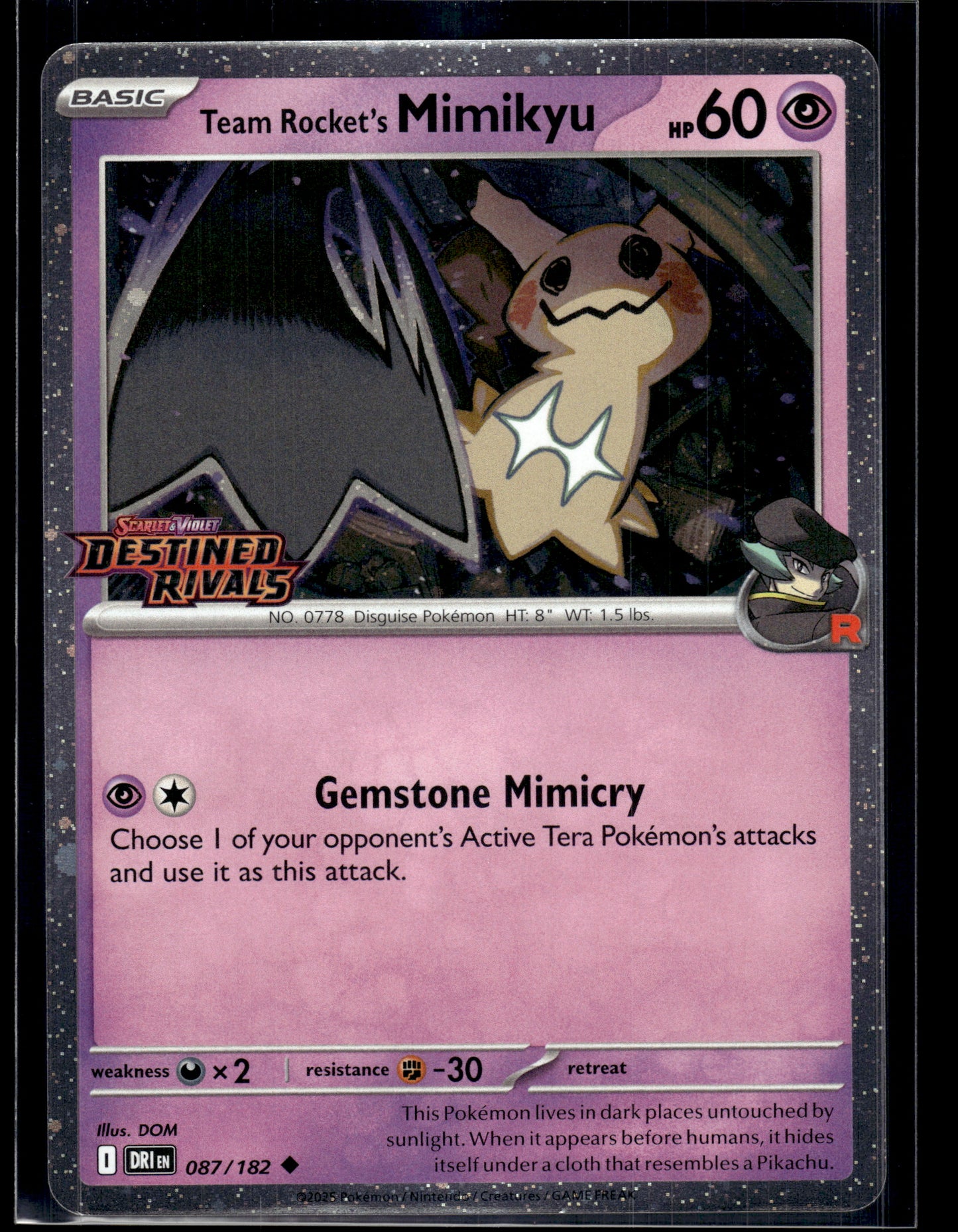 Team Rocket's Mimikyu #087/182 STAMPED Miscellaneous Cards & Products NM