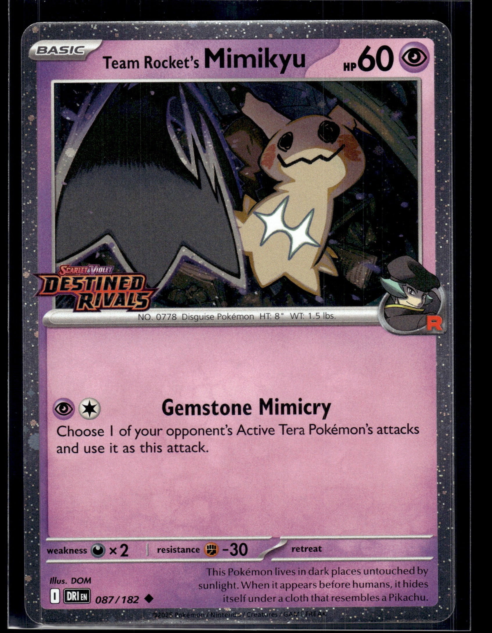 Team Rocket's Mimikyu #087/182 STAMPED Miscellaneous Cards & Products NM