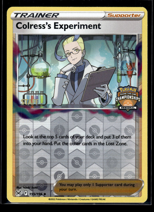Colress's Experiment (Regional Championships) #155/196 STAFF STAMPED LP