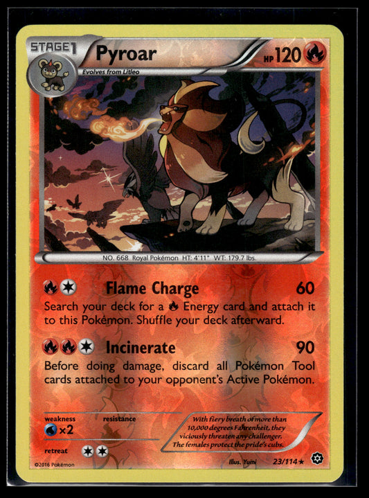 Pyroar #23/114 Reverse Holo Steam Siege LP