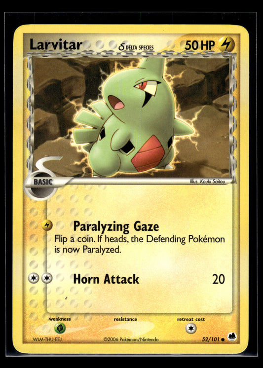 Larvitar (Delta Species) #52/101 Dragon Frontiers LP