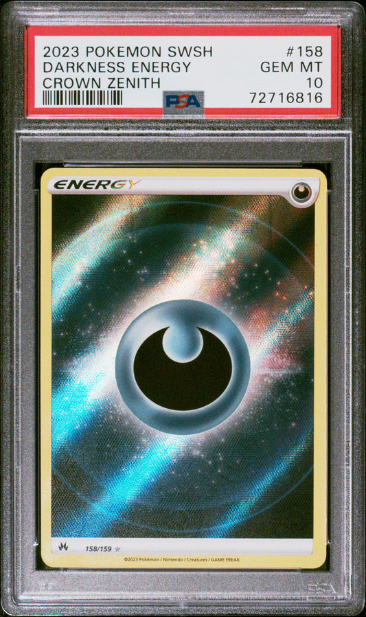 PSA 10 Darkness Energy #158 Crown Zenith