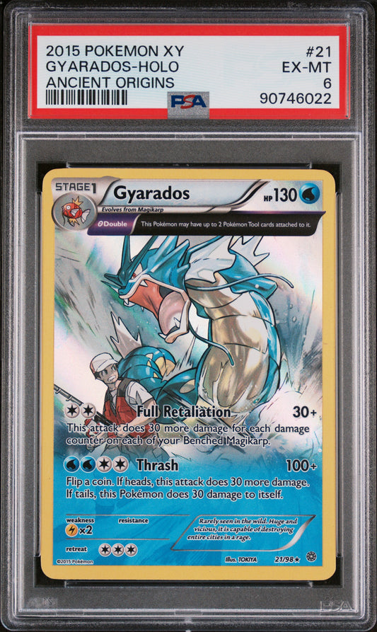 PSA 6 Gyarados #21 Holo Ancient Origins