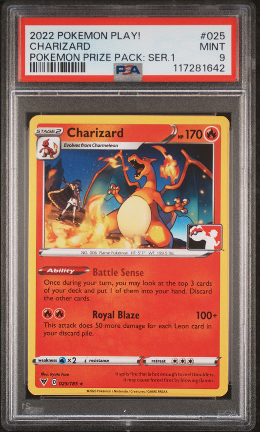 PSA 9 Charizard #025 Prize Pack Series 1