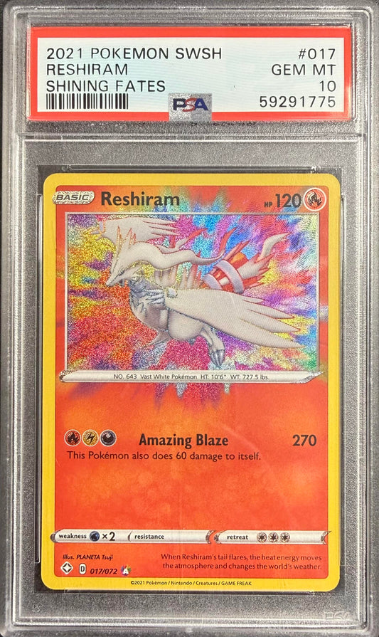 PSA 10 Reshiram #017 Shining Fates