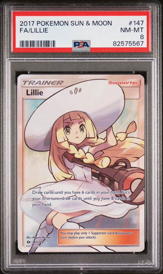 PSA 8 Lillie #147 Sun & Moon Base Set