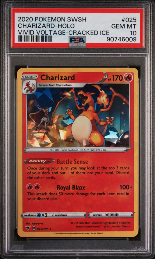 PSA 10 Charizard #025 Cracked Ice Vivid Voltage