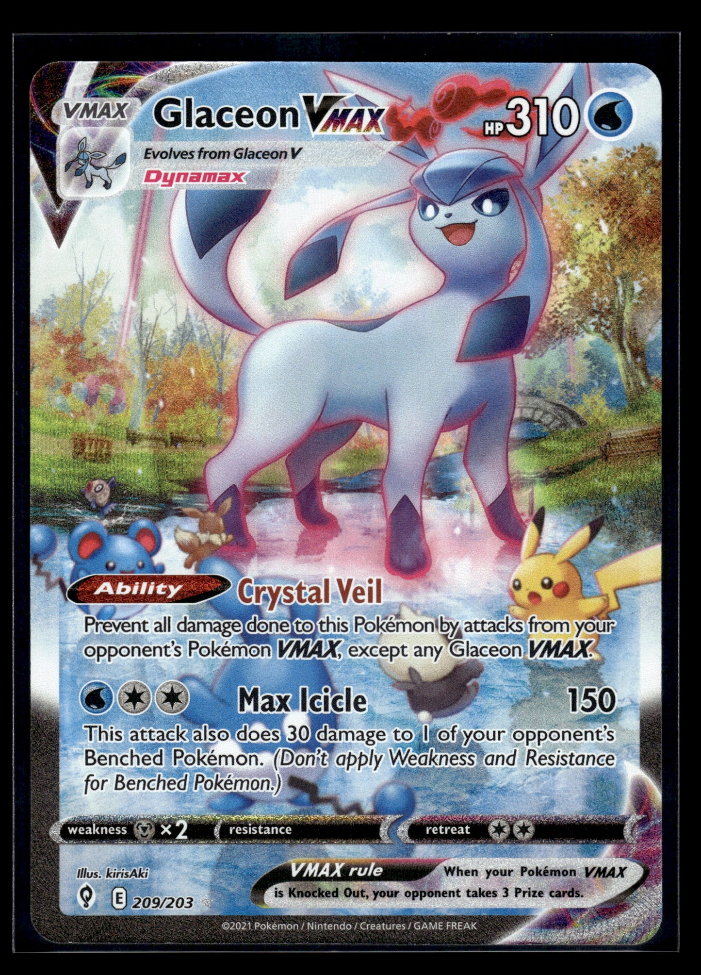 Glaceon VMAX #209/203 Evolving Skies NM