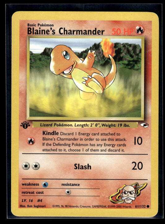 Blaine's Charmander #061/132 1st Edition Gym Heroes MP