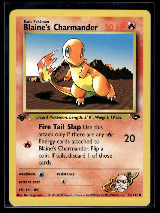 Blaine's Charmander #060/132 1st Edition Gym Challenge LP