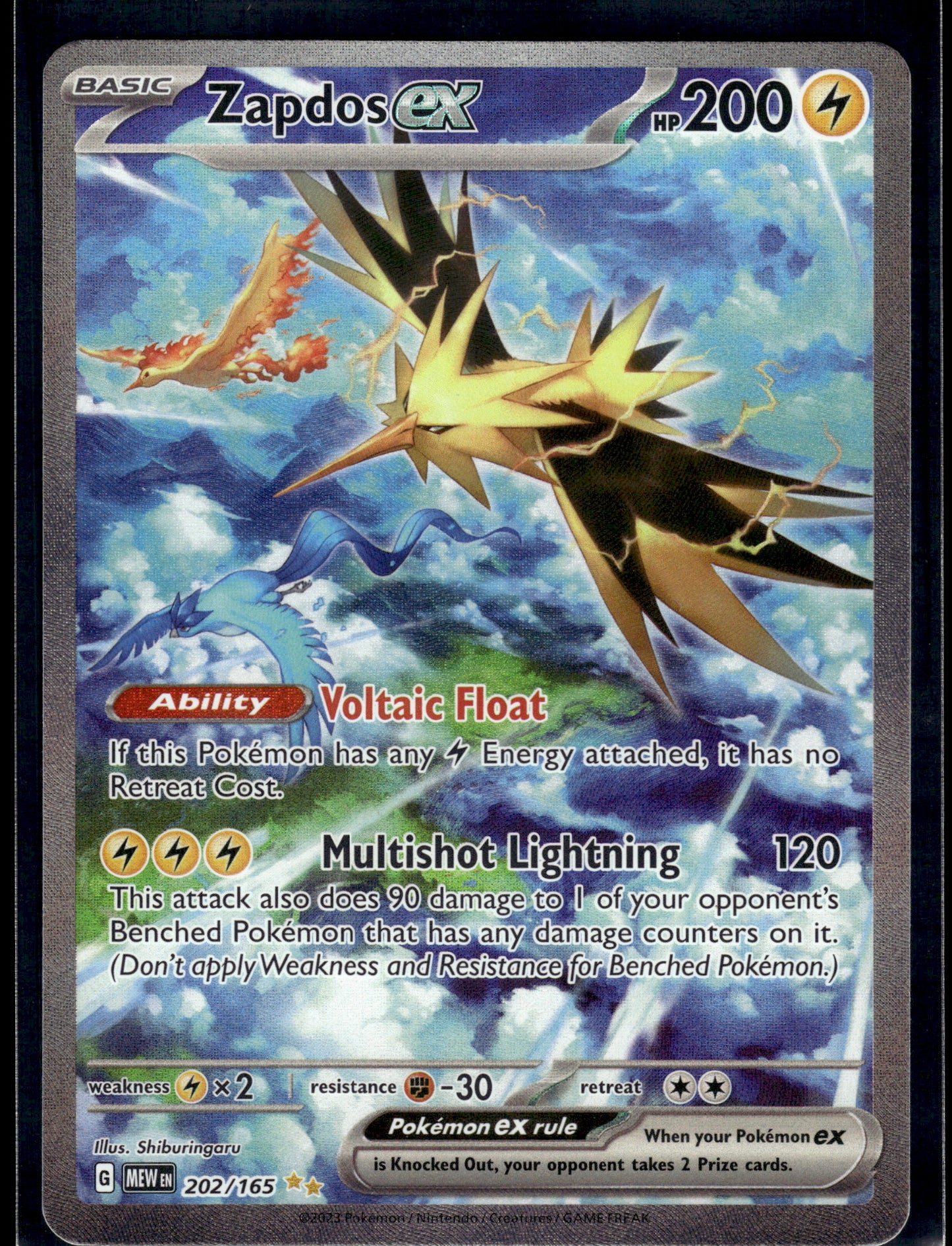 Zapdos ex #202/165 Scarlet & Violet 151 LP